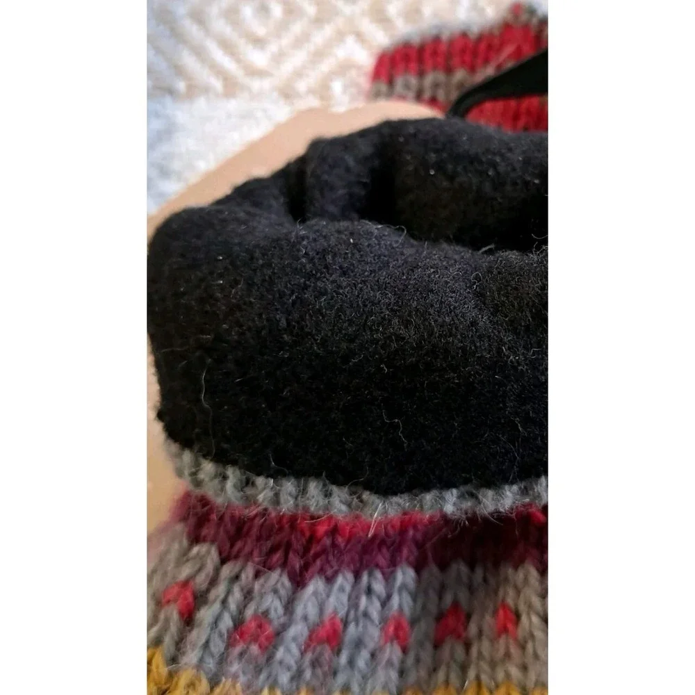 Alpaca Fingerless Gloves Fleece Lined Colorful Red Grey Grn Blue Maroon Onesized